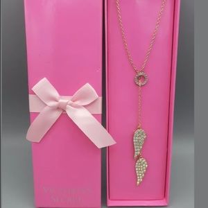 VS gold angel wings necklace NIB